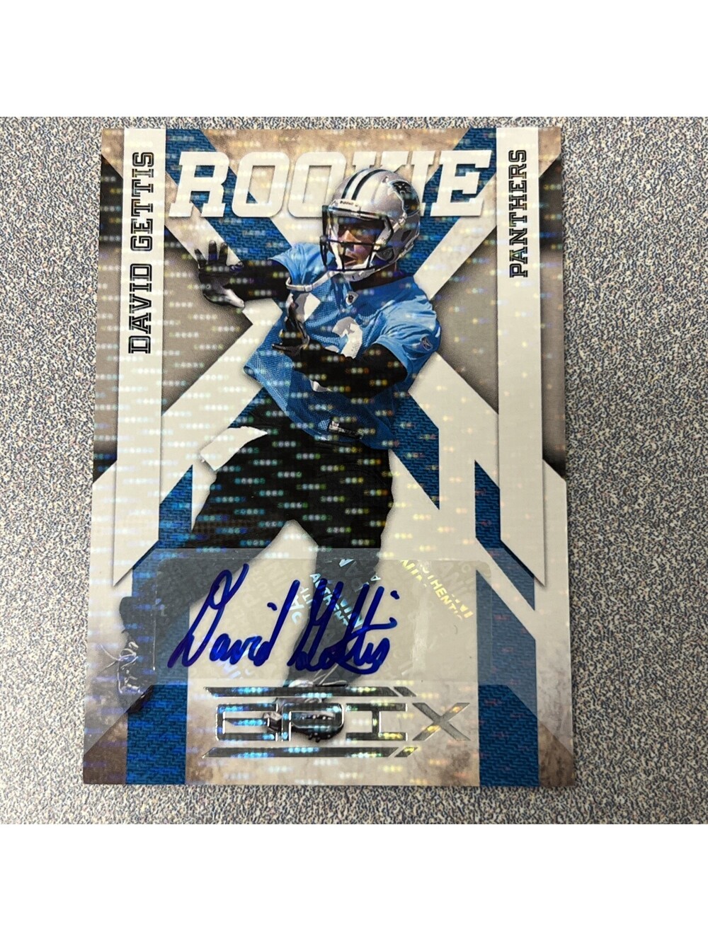 2010 David Gettis Epix Signatures /499 Auto Carolina Panthers Rookie Card #123